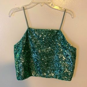 Topshop blue sequin tank!